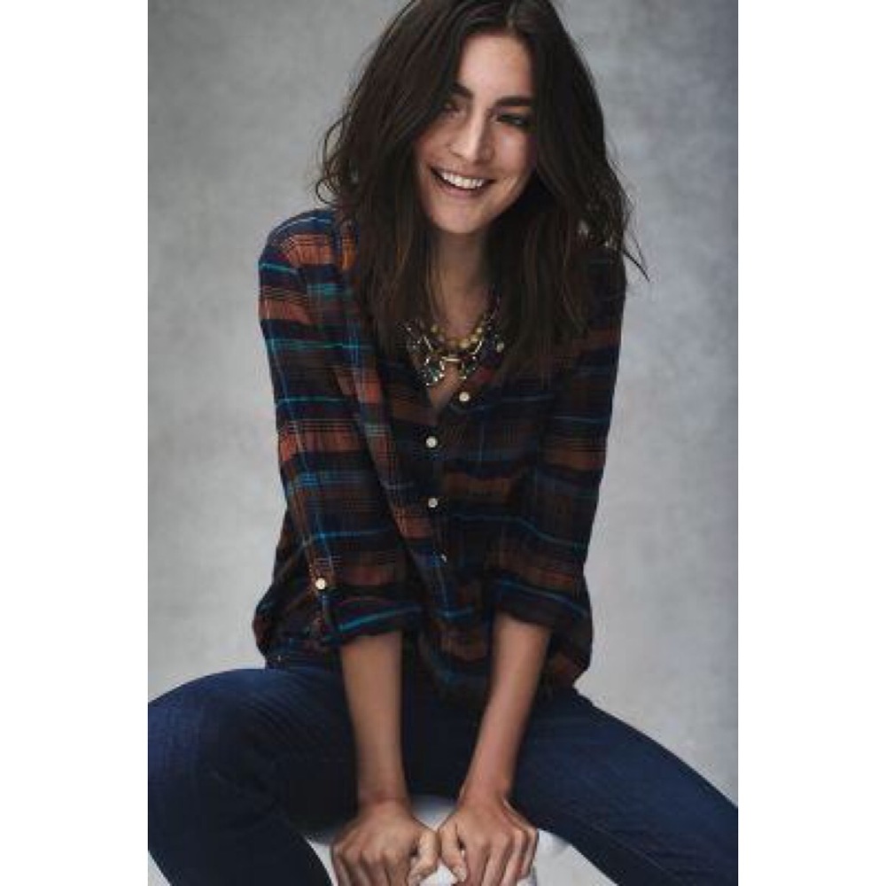 Anthropologie Isabella Sinclair plaid button down
